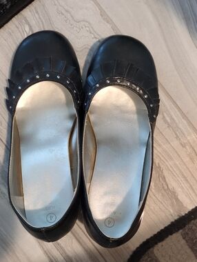 Cherokee Black Studded Fringe Ballet Flats
